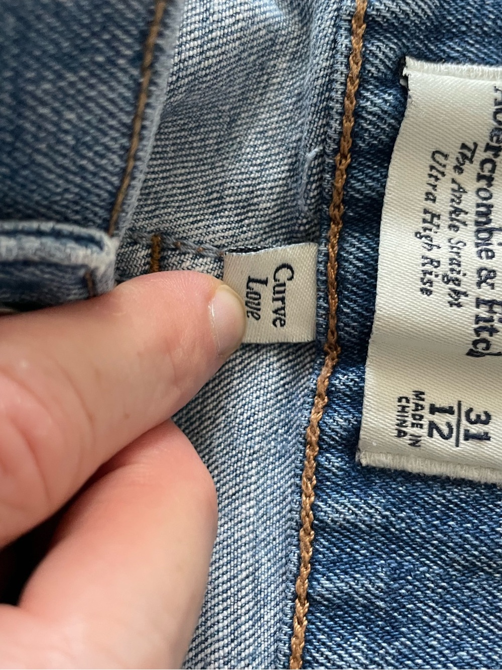 Abercrombie Curve Love Ankle Straight Jeans 31/12 Ultra High Rise Blue - Picture 7 of 10